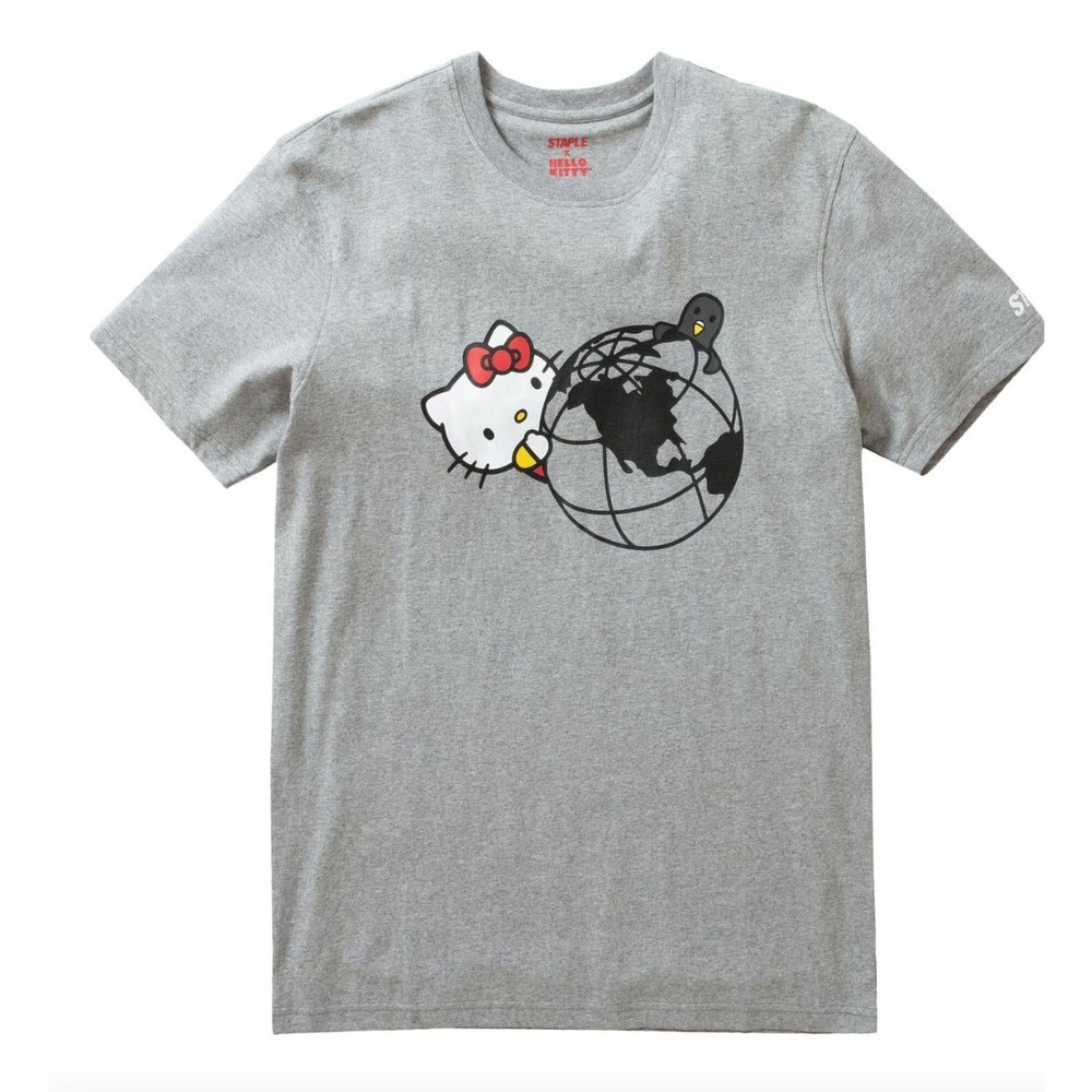 Staple Pigeon x Hello Kitty Worldwide T-Shirt Mens XL - 21106777 - Heather Grey